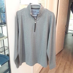 Johnnie-O Top Shelf Performance Mens Gray 1/4 Zip Golf Pullover Logo Large